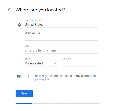 add your business location to google business