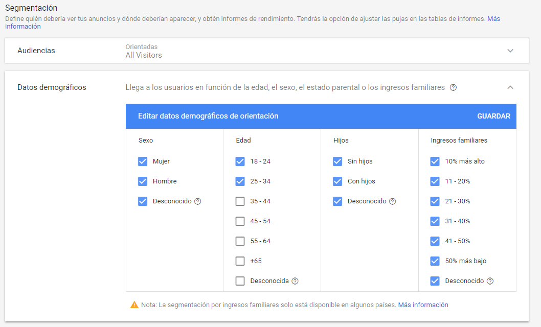 configuracion ajuste de puja por edad en adwords vieja interfaz